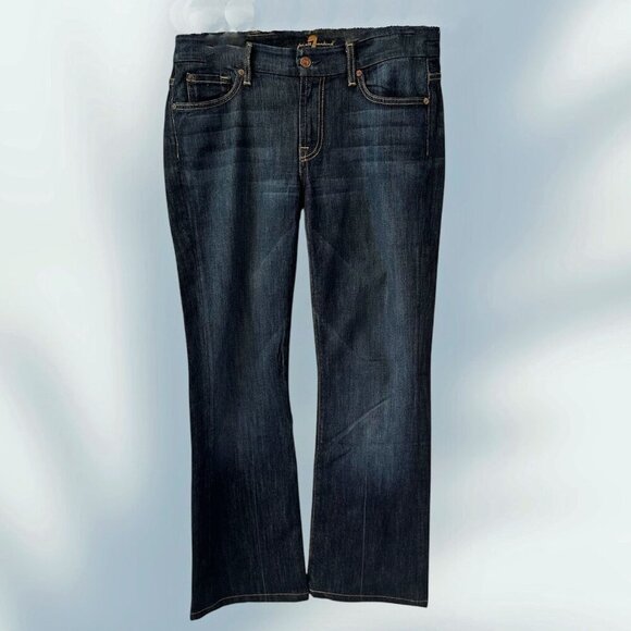 7 Seven For All Mankind Jeans Women's 30 Blue Kimmie Bootcut Midrise Flare USA - Picture 1 of 9